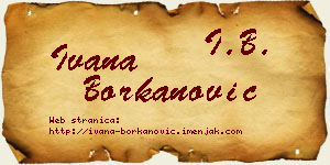 Ivana Borkanović vizit kartica